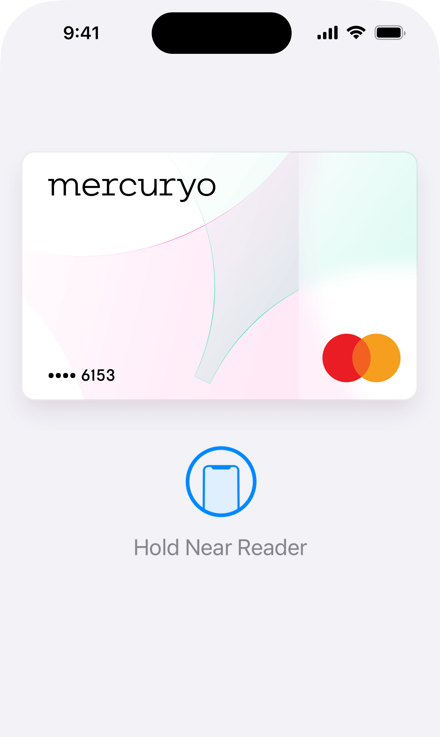 White card visual with Apple Pay